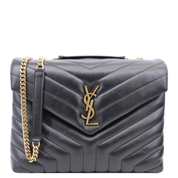 Yves Saint Laurent  Loulou Large Matelasse Leather Chain Shoulder Bag Black - Picture 1 of 15
